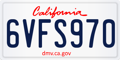 CA license plate 6VFS970