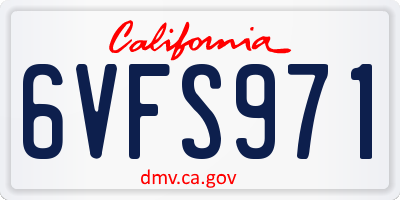 CA license plate 6VFS971