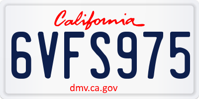 CA license plate 6VFS975