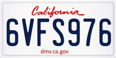 CA license plate 6VFS976