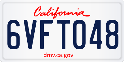 CA license plate 6VFT048