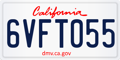 CA license plate 6VFT055