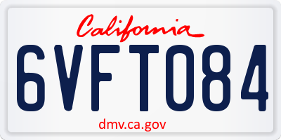 CA license plate 6VFT084