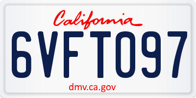 CA license plate 6VFT097