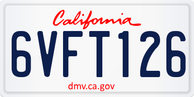 CA license plate 6VFT126