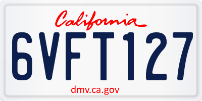 CA license plate 6VFT127