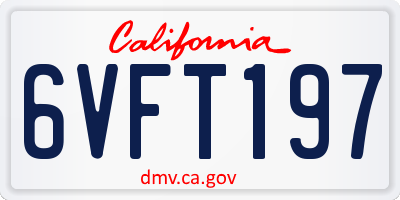 CA license plate 6VFT197