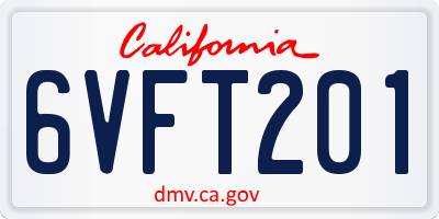 CA license plate 6VFT201