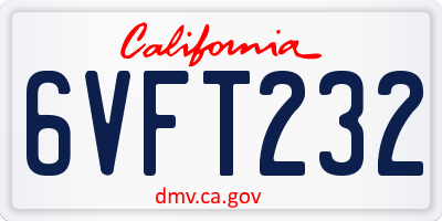 CA license plate 6VFT232