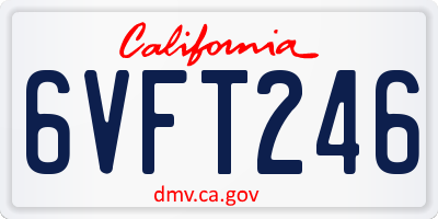 CA license plate 6VFT246