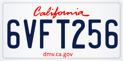 CA license plate 6VFT256