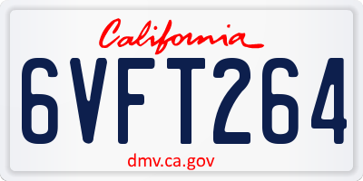 CA license plate 6VFT264