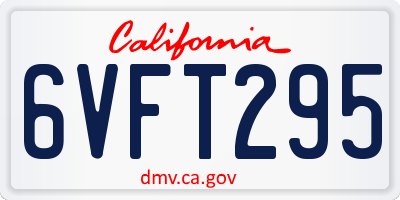 CA license plate 6VFT295