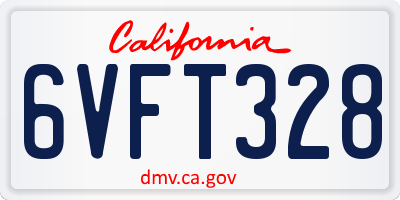 CA license plate 6VFT328