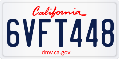 CA license plate 6VFT448