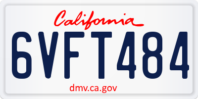CA license plate 6VFT484