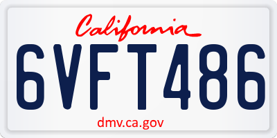 CA license plate 6VFT486
