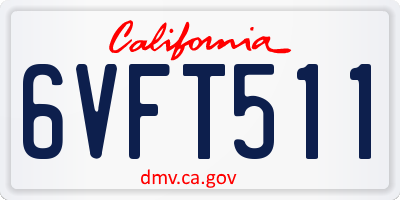 CA license plate 6VFT511