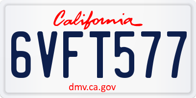 CA license plate 6VFT577