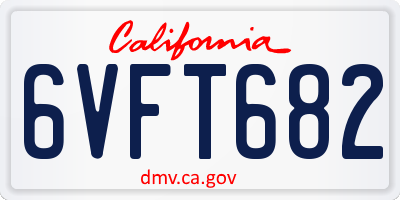 CA license plate 6VFT682
