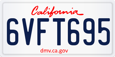 CA license plate 6VFT695