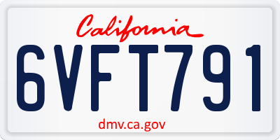 CA license plate 6VFT791