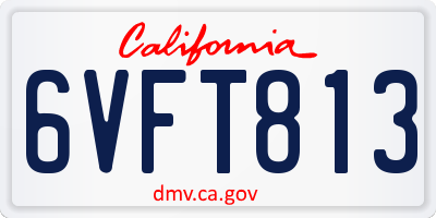 CA license plate 6VFT813