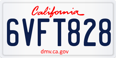 CA license plate 6VFT828