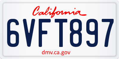 CA license plate 6VFT897