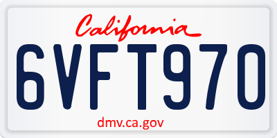 CA license plate 6VFT970