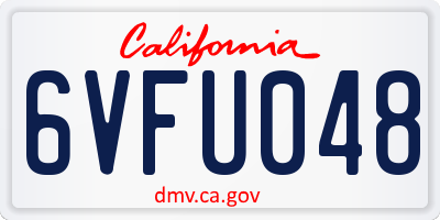 CA license plate 6VFU048