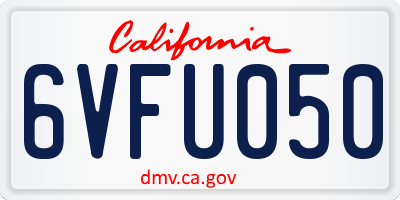CA license plate 6VFU050