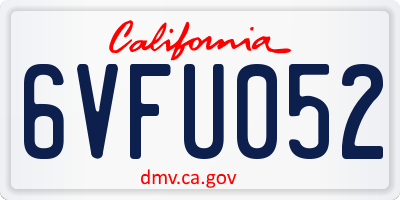 CA license plate 6VFU052