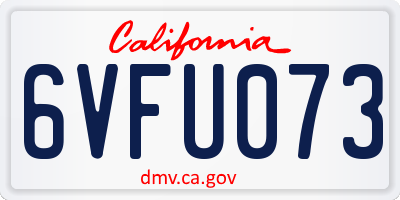 CA license plate 6VFU073