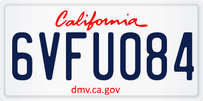 CA license plate 6VFU084