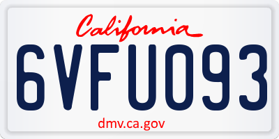 CA license plate 6VFU093