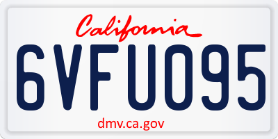 CA license plate 6VFU095