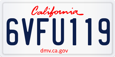 CA license plate 6VFU119