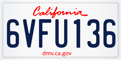 CA license plate 6VFU136
