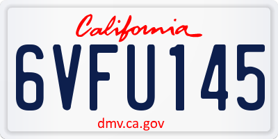CA license plate 6VFU145