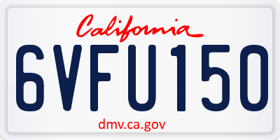 CA license plate 6VFU150