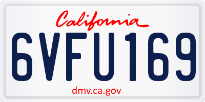 CA license plate 6VFU169