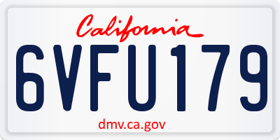 CA license plate 6VFU179