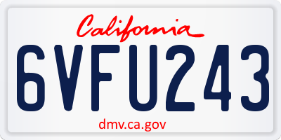 CA license plate 6VFU243