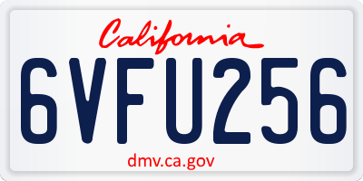 CA license plate 6VFU256