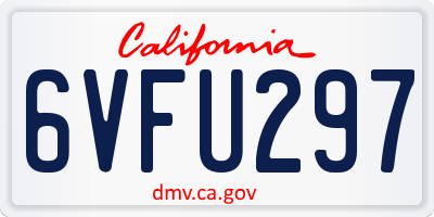 CA license plate 6VFU297