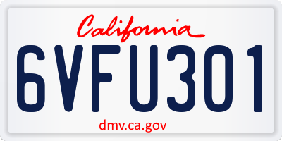 CA license plate 6VFU301