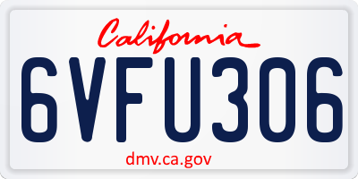 CA license plate 6VFU306