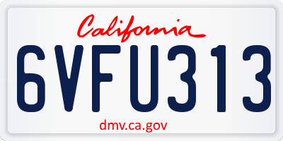 CA license plate 6VFU313
