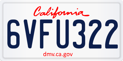 CA license plate 6VFU322